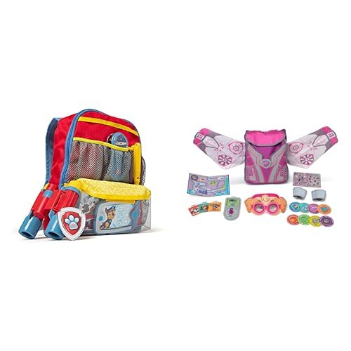Melissa & Doug PAW Patrol Adventure Bundle - Pup Pack Backpack with Rescue Gear & Mighty Skye Role Play Pack with Wings, Kids Ages 3+