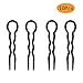 Grip Hair Pins U Shaped Bobby Pins Hair Bun Styling Clips Fast Magic Spiral Simple Twist Hair Pins Plastic Lady Style for Women Girls (10Pcs Black)