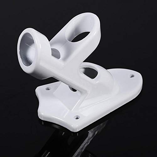 Flag Holder, 2 Angle Aluminium Alloy Flag Pole Holder Mounting Wall Mount Flagpole Windsock Bracket White