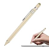 MoKo Universal Active Stylus, 2 in 1 High Precision Sensitivity 1.5mm Capacitive Pen for Touch Screen Devices Smartphones & Tablets (iPad,iPhone Xs/XS Max/XR/X/8/8 Plus,Samsung) - Gold