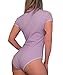 Littleforbig Adult Baby Diaper Lover (ABDL) Button Crotch Romper Onesie Pastel Series (XXXXL, Purple)