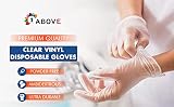 1ABOVE 100 Clear Vinyl Disposable Gloves Large Powder Free Latex Free view 2