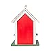 MEWANG Hanging Colourful Birdhouse Garden Country Cottages Bird House Condo Wooden Red Height 9.7