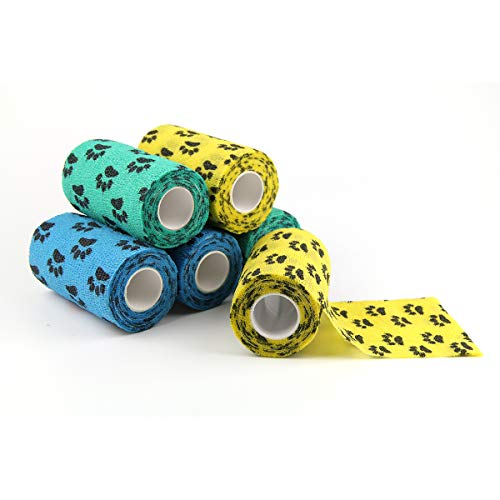AUPCON Self Adhesive Bandage Vet Tape Cohesive Bandages Bulk Self Adherent Wrap Non-Woven for Pets Animals & Ankle Sprains & Swelling Supply, FDA Approved 4 Inches x 5 Yards - Thumbnail 5