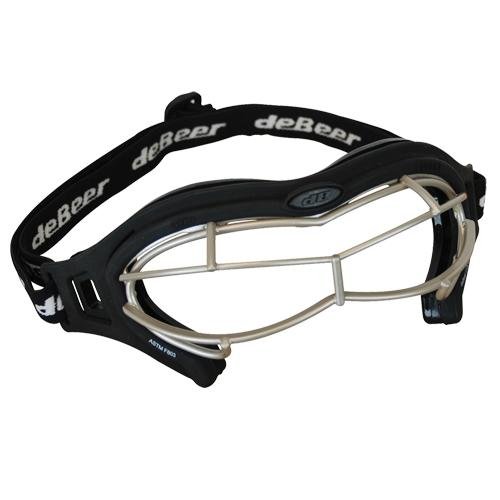 Debeer Lacrosse LUCGSW Women's Goggle/Eye Mask (Black Lens/Silver Frame)