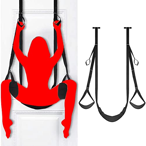 sex swings and toys Door Sex Swing Swings Sling for Couples Adult Six Harness Swivel Ropes  Slings for Adult Bedroom Love Hanging Fetish Sex Toys Doorway Belt with  Handles Sweater Sex Frequent Flyer Door Swing Jo2