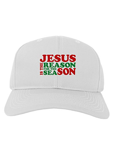 Jesus is the Reason for the Season Christmas Adult Baseball Cap Hat - White