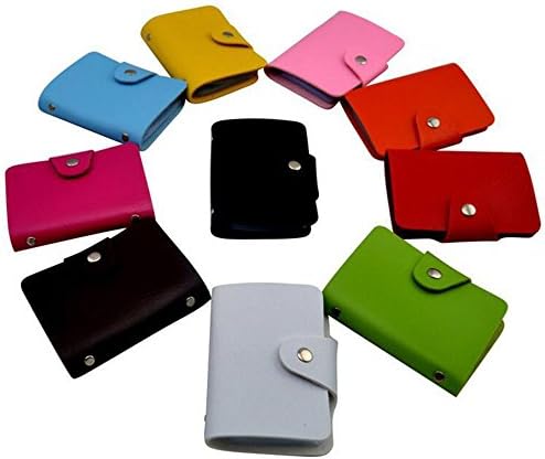 New ID PU Leather Credit Card Holder with 24 Plastic Card Slots Protector and Small Slim Organizer Portable Case Holder with Business Card Unisex Wallet For Travel Security