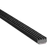 Trim-Lok Ribbed Rectangle Rubber Seal - .375" Height, .625" Width, 25' Length - EPDM Foam Rubber Seal with BT (3M) High Strength Tape - Ideal Door and Window Weather Seal - Garage Doors, Cars, Boats