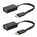 CableCreation [2-Pack Micro USB 2.0 OTG Cable, Flat On The Go Adapter Micro USB Male to USB Female forS7 S6 Edge S4 S3 Android or Other Smart Phones Tablets with OTG Function 6 Inch, Black