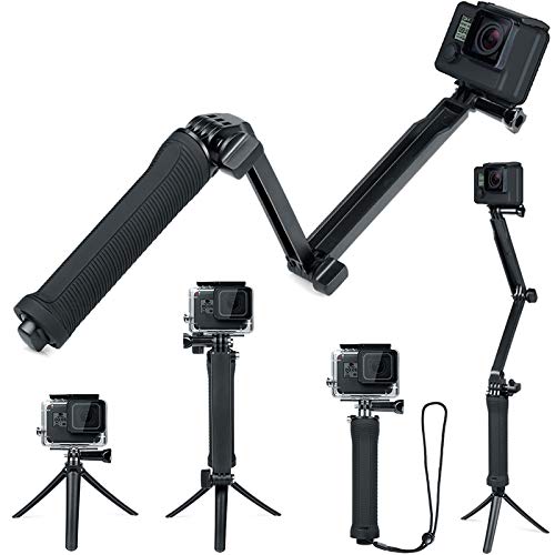FitStill Waterproof 3 Way Tripod for GoPro Hero 7/6/5/4/3/2/1 Session and Other Action Cameras, Detachable Extendable Floating Pole with Hand Grip Stand