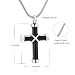 316l Stainless Steel Cremation Necklace Classic Cross Urn Pendant Memorial Jewelry for Ashes (black)
