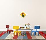 Street & Traffic Sign Wall Decals - Stop Ahead Symbol Sign - 12 inch Removable Graphic