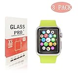 [3 - Pack] Apple Watch 42mm Screen Protector, Wtbone [Only Cover Flat Area] [9H Hardness] [Anti-Scratch] [Anti-Shatter] [Anti-Fingerprint] Tempered Glass Screen Protector for Apple Watch 42mm