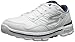 Skechers Performance Men's Go Walk 3 Leathertex Slip-On Walking Shoe, White/Navy, 8 M US