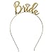 Bride Tiara Headband Gold Sparkle Wedding - Bridal Shower, Bachelorette Party Tiara Headband HdBd(Dmd Bride) GLD