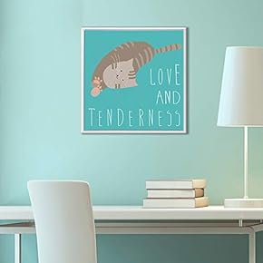 Framed Canvas Wall Art for Living Room, Bedroom Cute Cartoon Cats Canvas Prints for Home Decoration Ready to Hanging - 16x16 inches