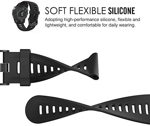 Supore Fenix 3 Watch Strap, Soft Silicone Breathable Replacement Wristband for Fenix 3, 3 HR, 5x, 6X, 6X Pro - Image 4