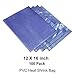 100pcs 12''x16'' Shrink Bags, Soeland Large Heat Seal PVC Shrink Wrap Bags Film 100 Ga for Gifts, Packagaing, Shoes, Books, Wine Bottles, Small Basket(Best Shrink Rate)-Slight Blue Tint