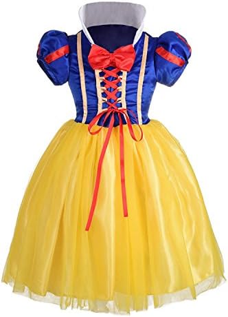 ALEAD Girls Princess Snow&White Costume Fancy Dresses up Halloween Party