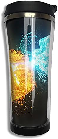 EQQ Fire VS Ice Flip Top Lid Double Wall Stainless Steel Cup Hot Cold Tumbler With Liquid Tight Travel Mug Vacuum Sealed Tumbler Drink Bottle