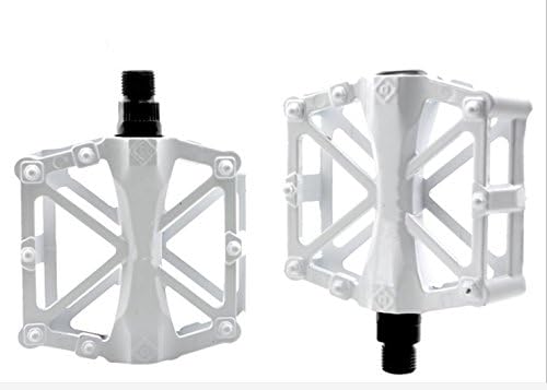 Bicycle Pedals 9/16 Inches Axle Diameter Sealed Ball Bearing Light Weight Aluminum Alloy Bike Pedals for Mountain Cycling Road Bicycles-White
