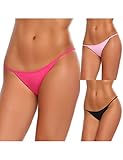 Ekouaer Soft Breathable Brief Panties Thong Underwear For Women 3 Pack