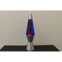 Lava Lite 21200401US Lava, 14.5 inch, Wax, Liquid, Siver Base Lamp, 20 Ounce, Red/Blue/Silver