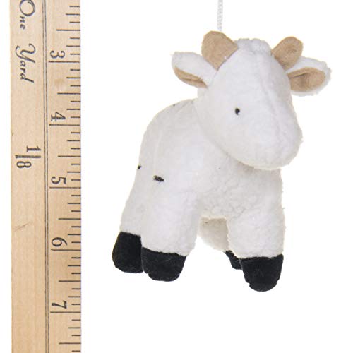 2 Pack of white Bulls Crib Mobile Attachments | Hanging Plush Animal Decorations for Baby Girl or Boy Playpen or Crib | Accessories for Use with Mobile Hanger Sold Separately