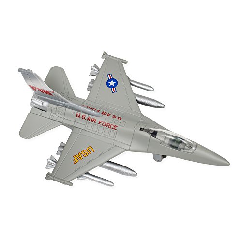 US Air Force USAF F-16 Falcon 6.5 Inch Replica Die Cast Toy - Grey