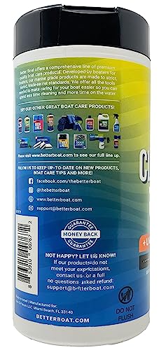 Boat Cleaner Wipes with UV Protection Boat Vinyl Cleaner and Protectant Car Leather Marine Boat Seat Cleaner Dashboard & Console Boat Cleaning Supplies Interior and Exterior Clean & Wash Products