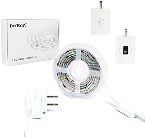 LED Strip Lights, Derlson 5ft/1.5m Under Cabinet Lighting, 12V Power Supply, IR Sensor Switch (Hand Wave and Hand Touch Control ）,Dimmable,Cool White, 6000K