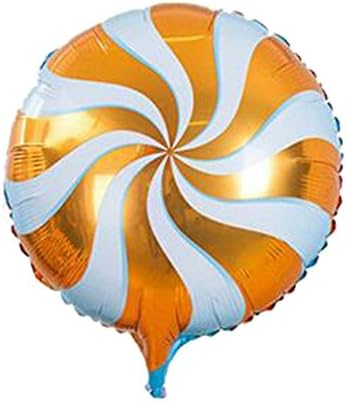 3 Pcs Windmill lollipop metallic foil helium Balloons for baby Birthday wedding Party Decoration (Orange)