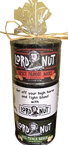 Lord Nut Levington Peanuts Kosher Variety Pack shrink wraped for Holiday gifts - Hot Buffalo , Dill Pickle Ranch &amp; Spicy Bloody Mary 8 oz each total 3 items