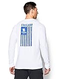 Under Armour Men's WWP Freedom Flag Long Sleeve Shirt, White, Medium