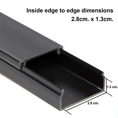 Black Cable Concealer OnWall Cord Cover Raceway Kit Cable Management