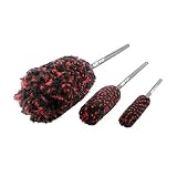 ABN Car Wheel Rim Cleaning 3-Piece Kit - Original Wheel Woolies Brush Stick Tool Tire Woolie Wooly Wand Set (3 Brushes)