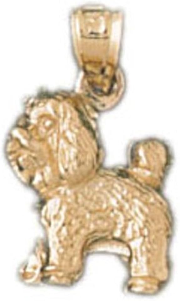 14k Yellow Gold Dog Pendant (12mm x 12mm) Jewelry