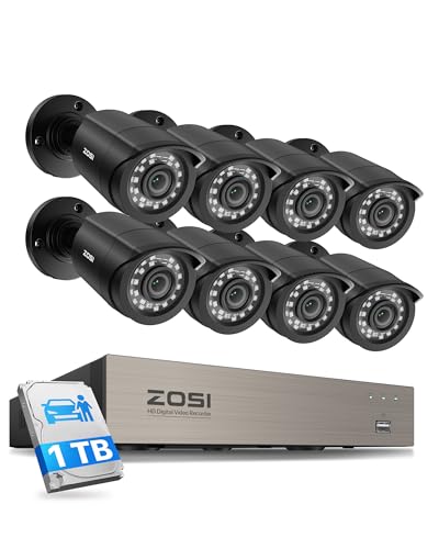 ZOSI 8CH 1080P Security Camera System with 1TB DVR