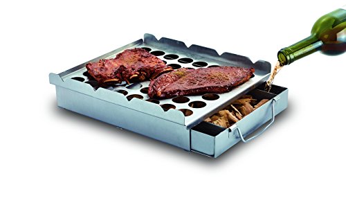 BBQ-Aid - Ultimate 5in1 Grilling Accessory - Easily Make Great Tasting Barbecue - Beer Can Chicken Roaster, Smoker Box, Jalapeno Popper Rack, Flat Skewers Set & Dishwasher Safe