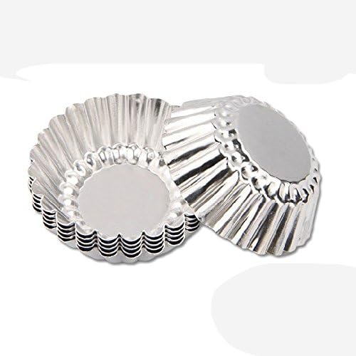Keysui 6Pcs Aluminum Foil Egg Mould Makers Baking Cups Tart Muffin Cupcake Cases 7cm