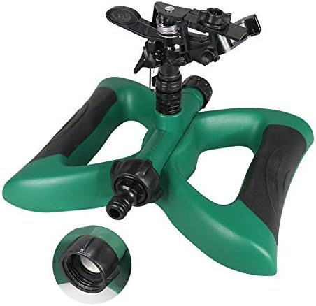 HIDOLL Lawn Water Sprinklers Pulsating Sprinkler with Automatic 360 Degree Rotation Weighted Sled Base for Garden Yard Watering (Green)
