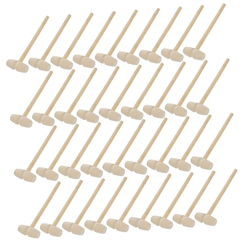 BRIGHTFUFU 36Pcs Wooden Mallet Hammer Fun Mini Wooden Hammers for Play Educational Knocking Tool for Parent Interaction Birthday Present for Boys