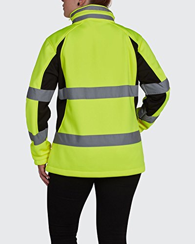 Utility Pro UHV668 Polyester High-Vis Ladies Full-Zip Soft Shell Jacket with Dupont Teflon fabric protector,  Yellow,  Medium