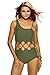 Lalagen Women's Sexy Lace Up Hollow Out Monokini Plus Size One Piece Swimsuit