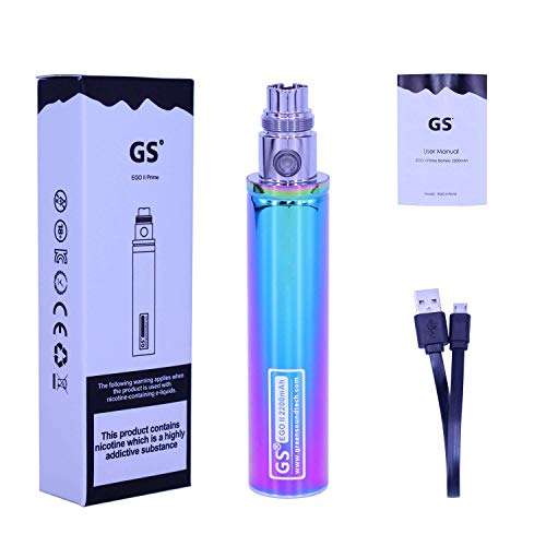 GS EGO II 2200mAh Rechargeable Battery Bottom Micro USB Charge &510 Ego Charge (Rainbow)