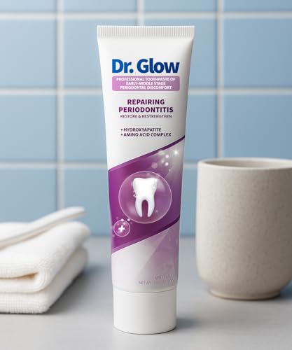 Dr. Glow Toothpaste Repair for Retracted and Sensitive Gums, Gingivitis and Periodontitis, Bleeding Gum Care, Protection, Fluoride Free 100g