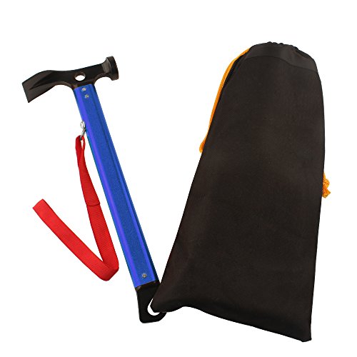 Yoport Aluminum Tent Hammer with Tent Stake Remover, Lightweight & Portable for Outdoor Camping Hammer Tent Nail Hammer or Stake Puller(Blue)