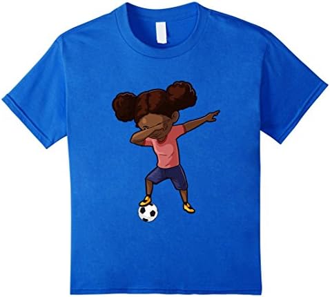 Kids Soccer Shirt for Girls Funny Dabbing Dab Dance Soccer Ball 12 Royal Blue
