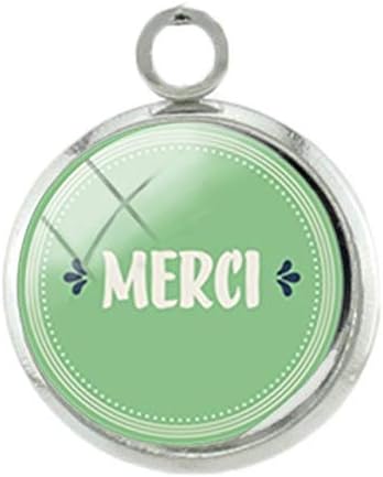 Pendants -1Pc French Thanks Mother Teachers Pendants Charms Fashion Silver Plated 12Mm Glass Handmade DIY Gift Special Jewelry Je01 - H148